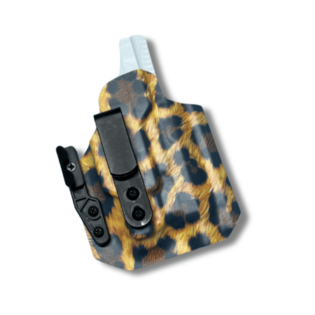 IWB for the CZ P-10s with a Streamlight TLR-8 in leopard Kydex