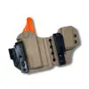 IWB sidecar holster for a Glock 26 in FDE fall front and hunter orange rear kydex