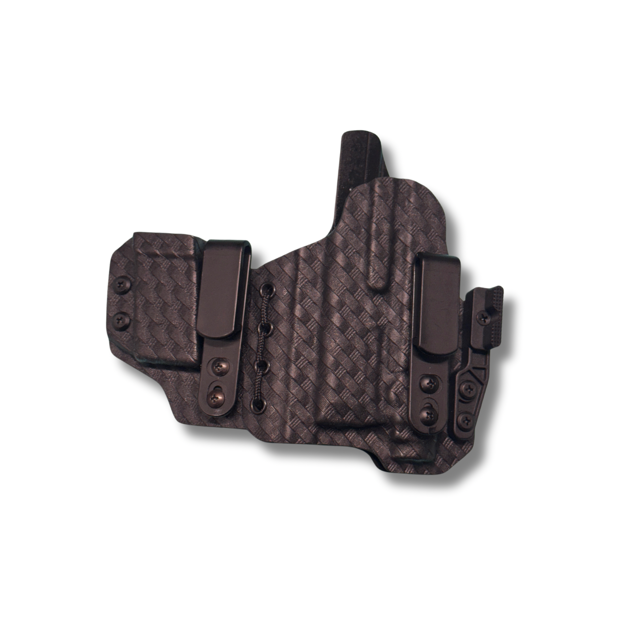IWB Sidecar for a IWI Masada Slim Commander Elite with a Streamlight TLR-7 sub in basketweave black kydex
