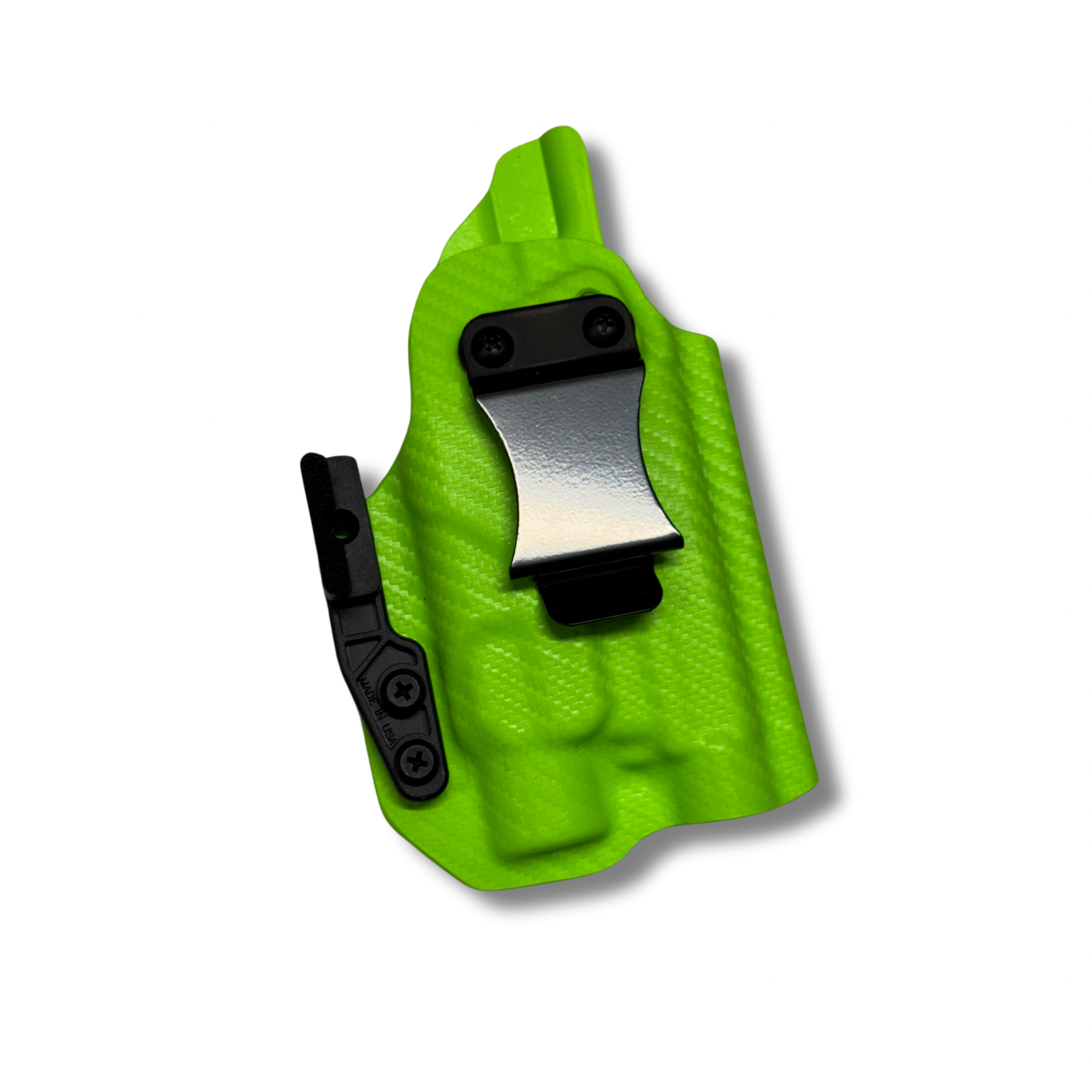 IWB for a Smith & Wesson Equalizer w/ Streamlight TLR-7 HL-X in zombie green carbon fiber kydex