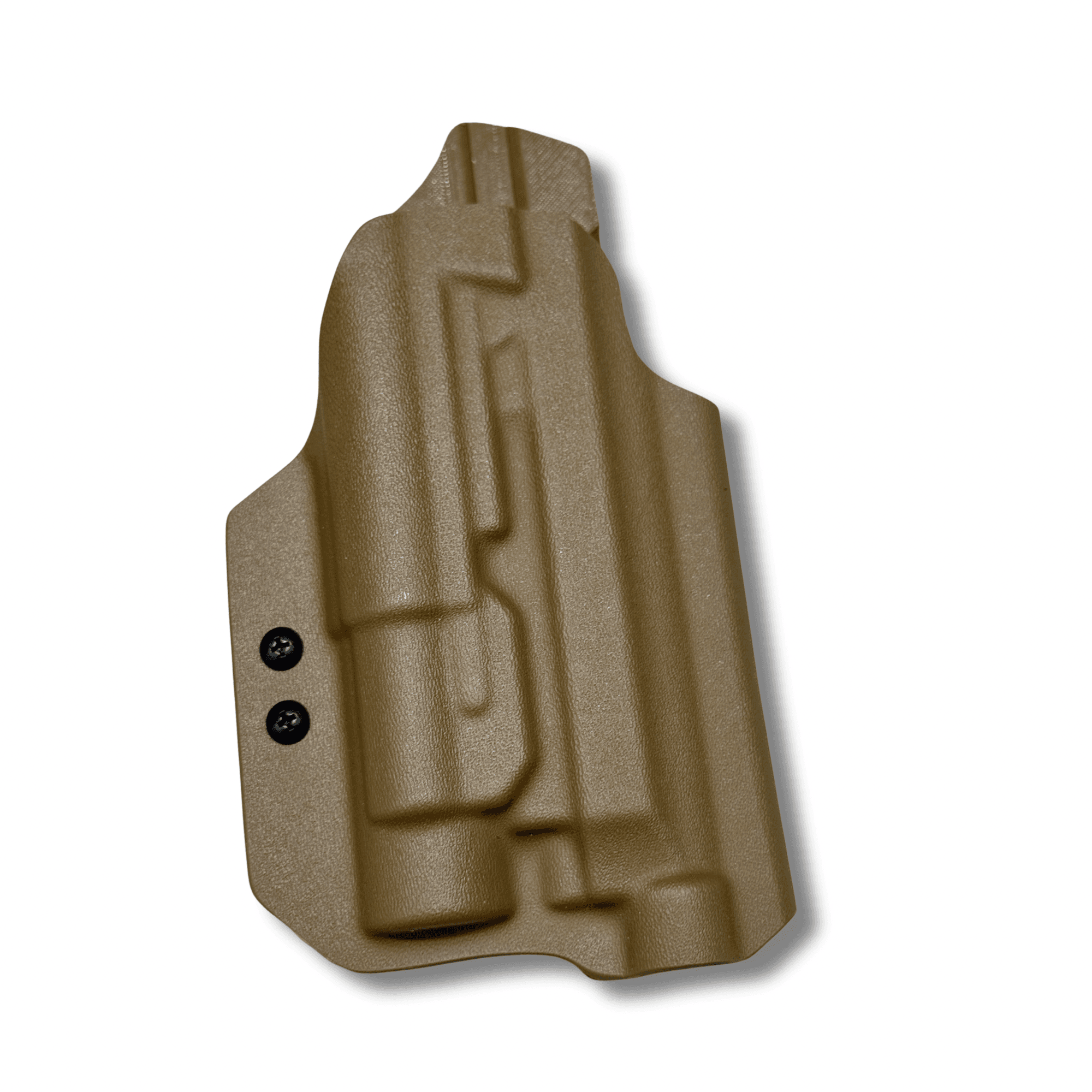 OWB taco for a Beretta M9A4 with Streamlight TLR-1 in coyote brown kydex
