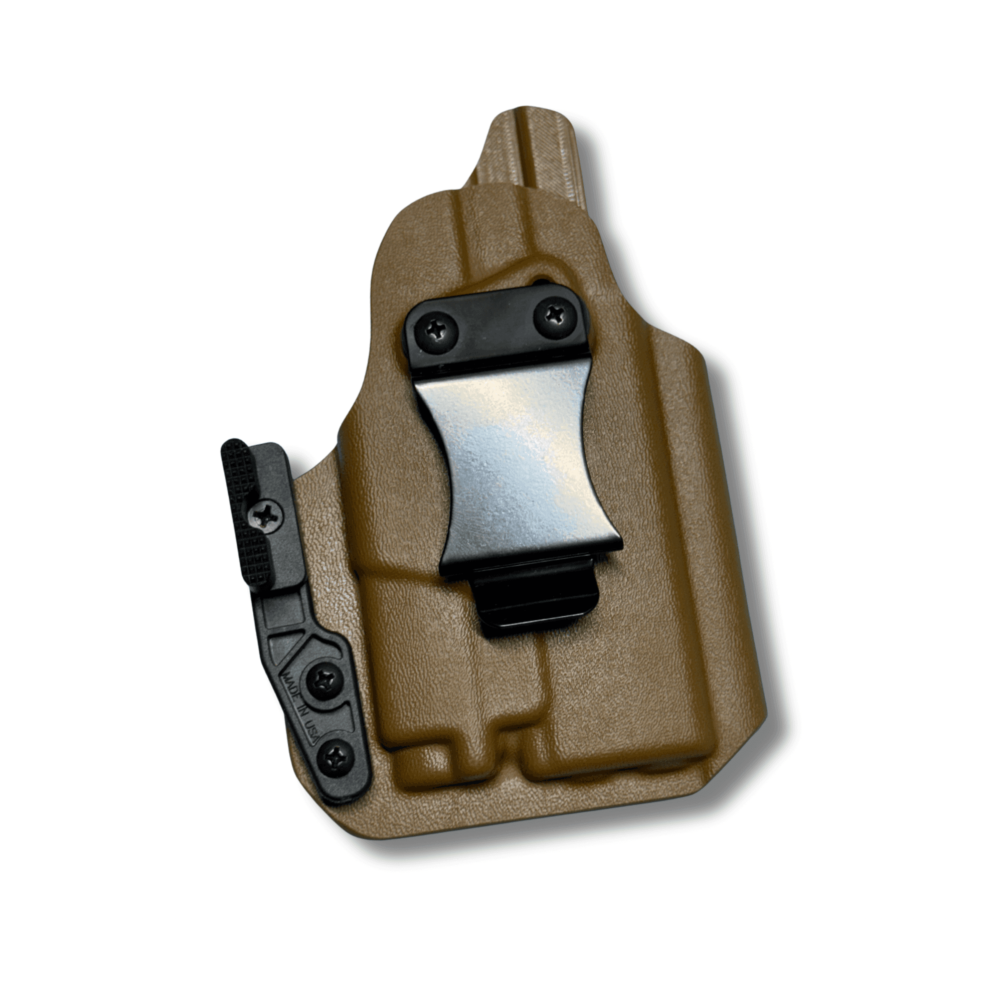 Iwb for Springfield Armory Hellcat Pro with a Olight PL-3 Mini in coyote brown kydex