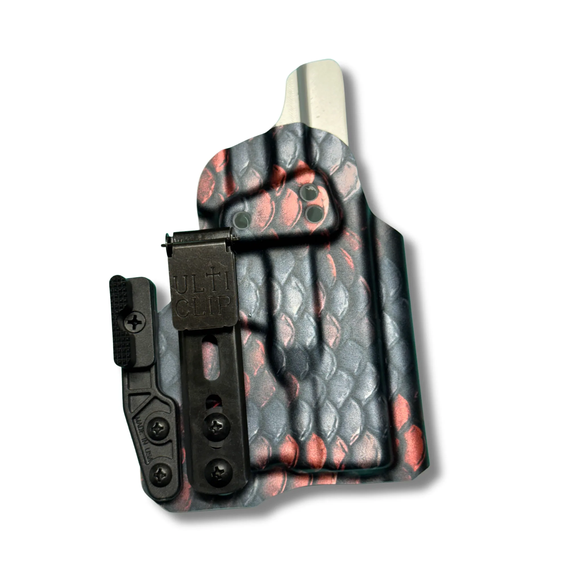 IWB for a Glock 26 with a Streamlight TLR-6 in dragon scale kydex